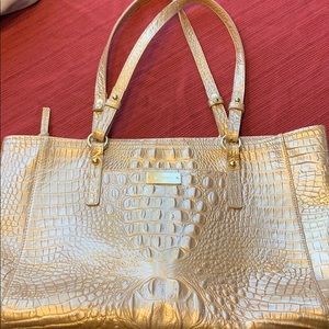 Gold metallic Brahmin bag